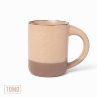 Wheat stoneware mug, rotating 360-degree view